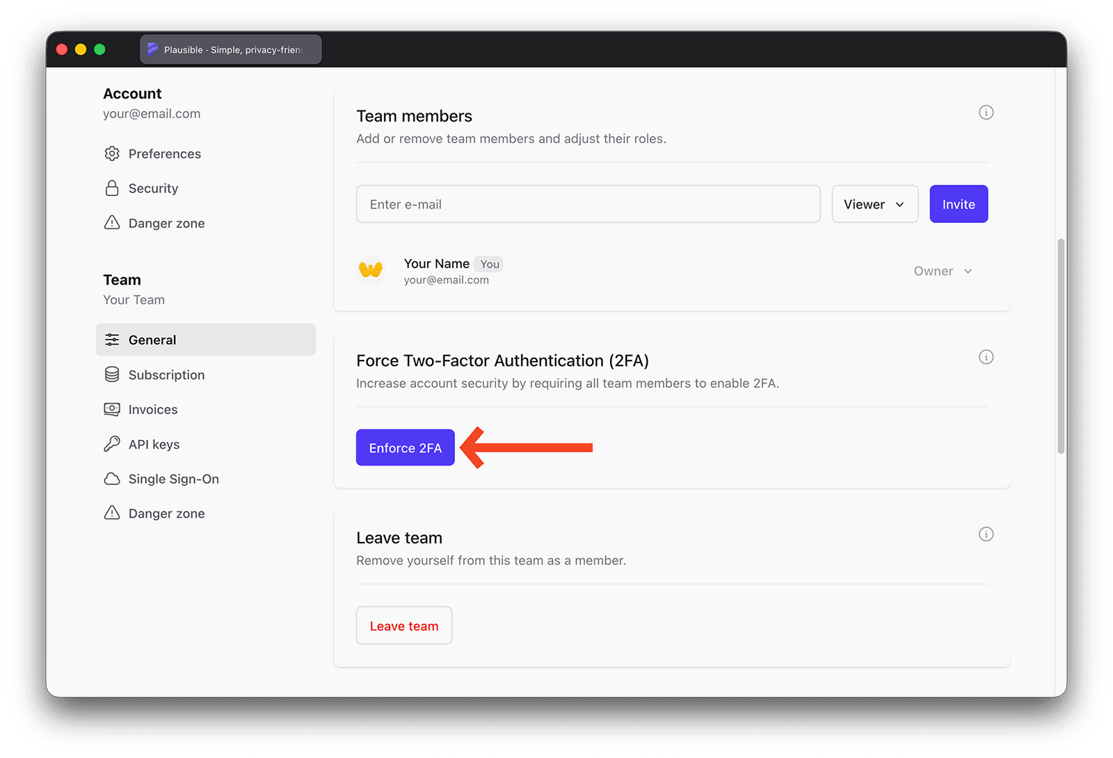 Enforce 2FA