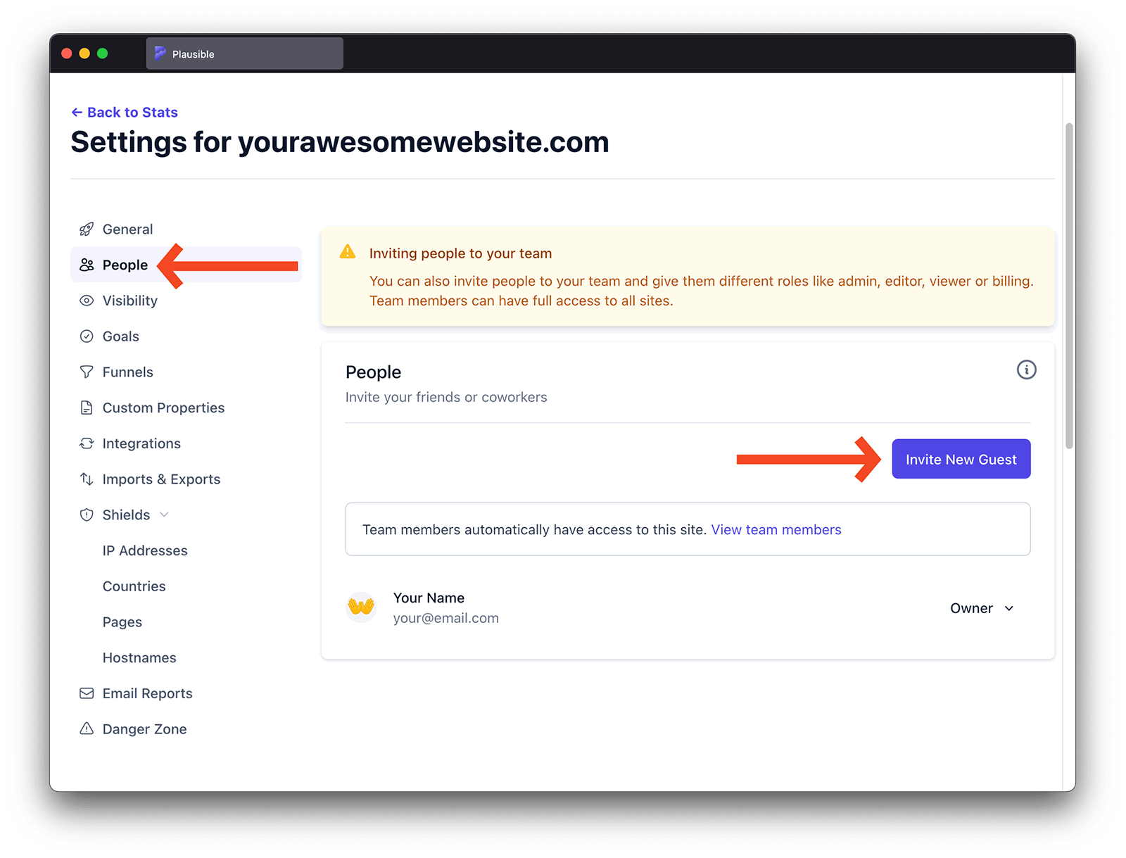 Invite collabs